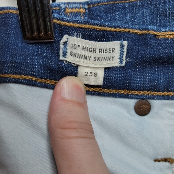 Madewell 10" High Riser Skinny Skinny Raw Hem Jeans Size 25S - Picture 5 of 11